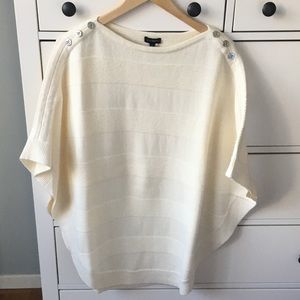 NWT Talbots cream wool poncho